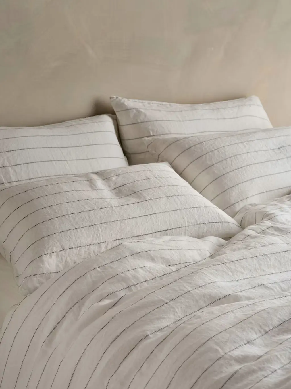 Striped linen duvet cover