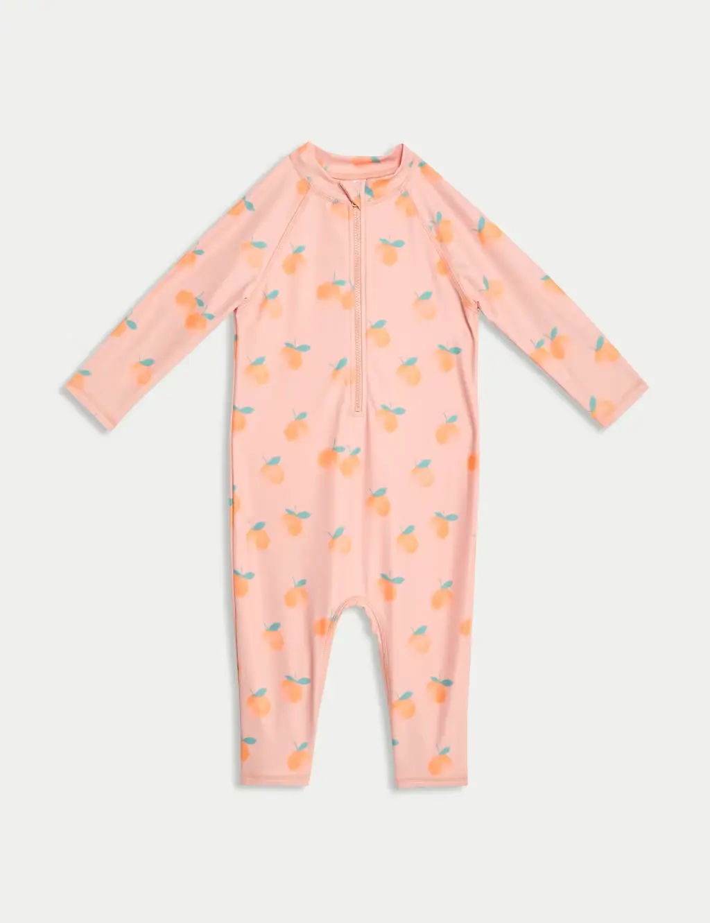 Peach Print Long Sleeve All In One