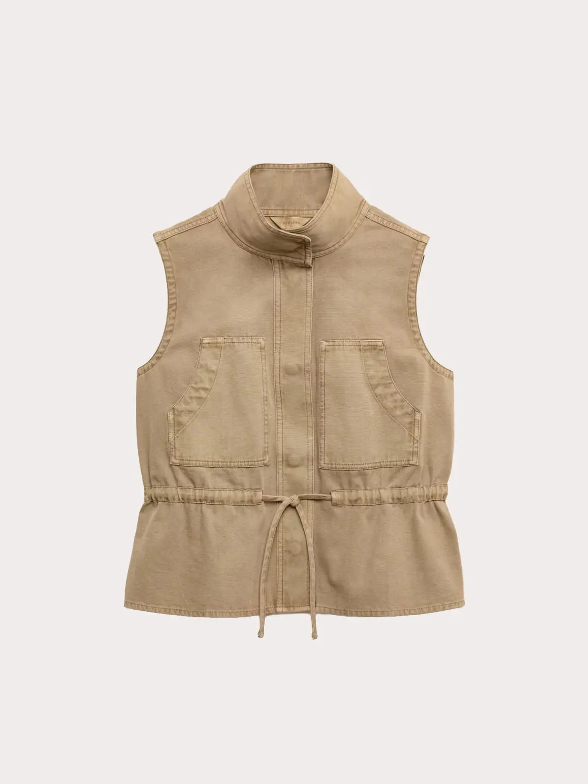 Utility-style gilet with tie waist detail 