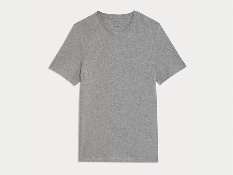 Men's grey cotton crew-neck T-shirt