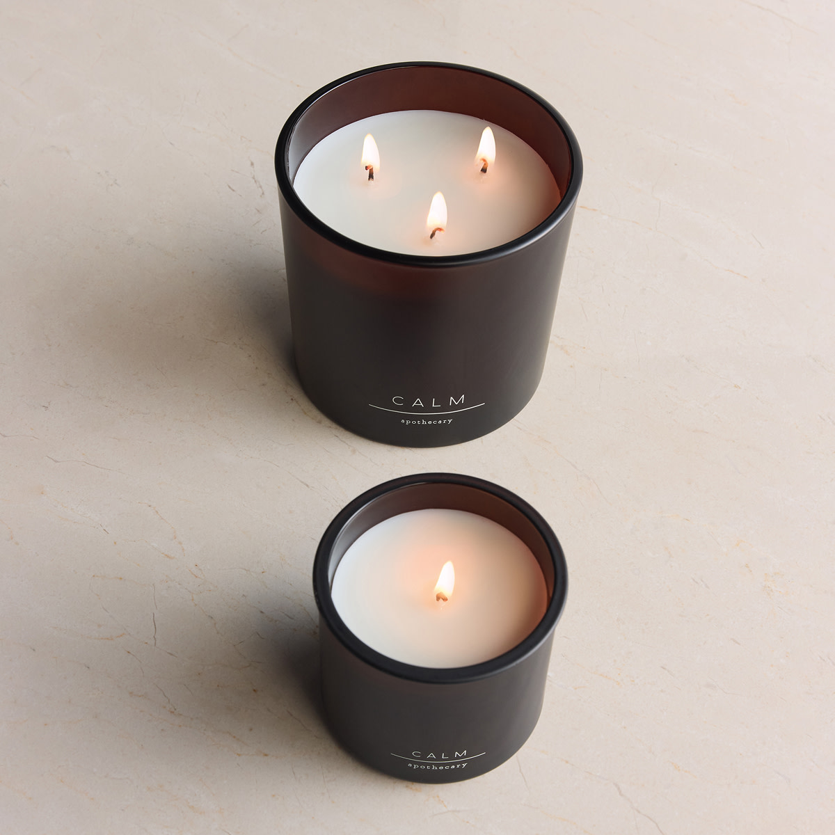 Two lit candles
