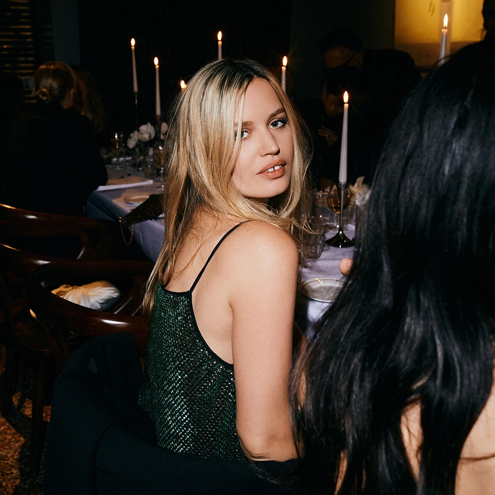 Georgia May Jagger wearing sequinned dress by M&S x 16Arlington