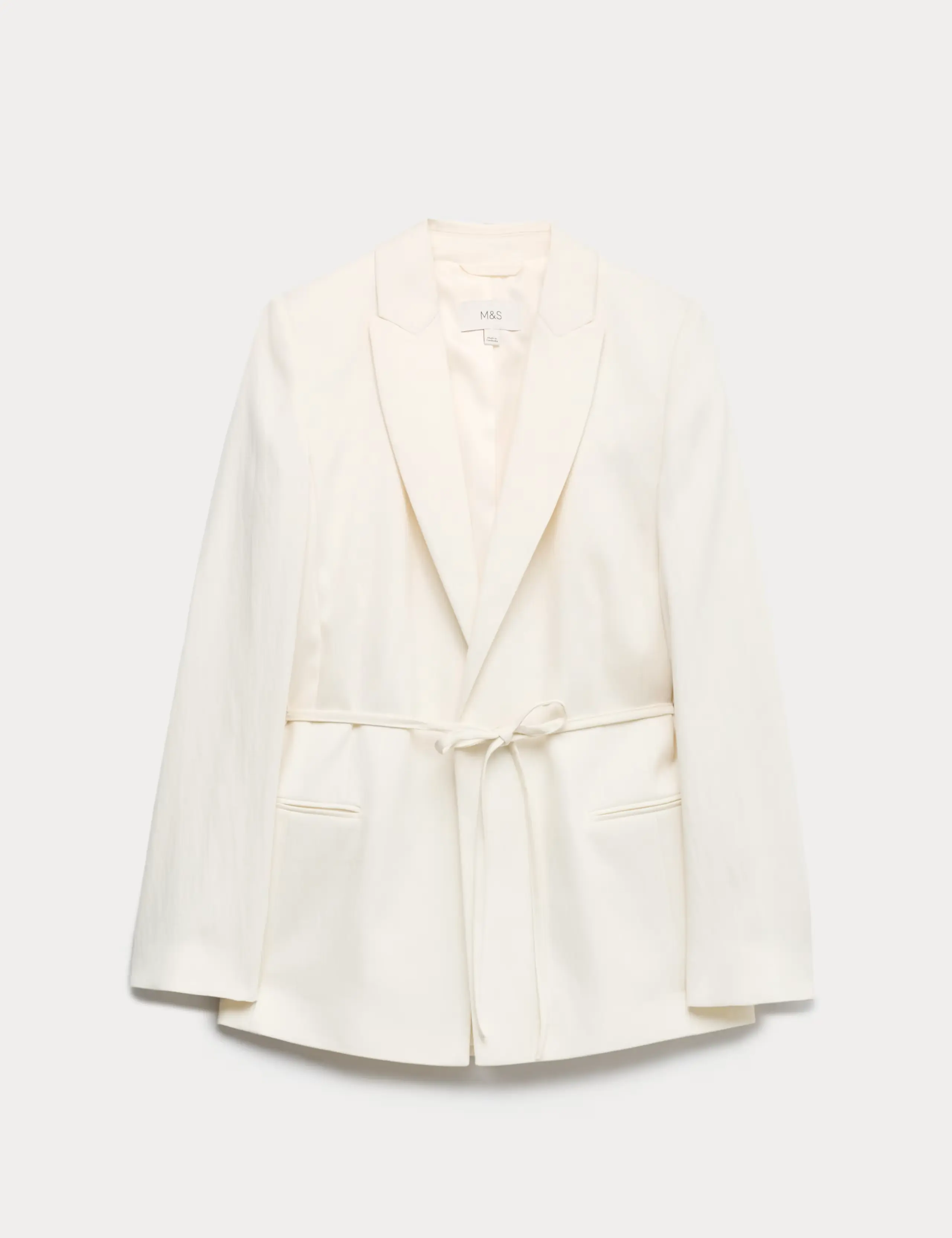 Tie Belted Blazer with Linen