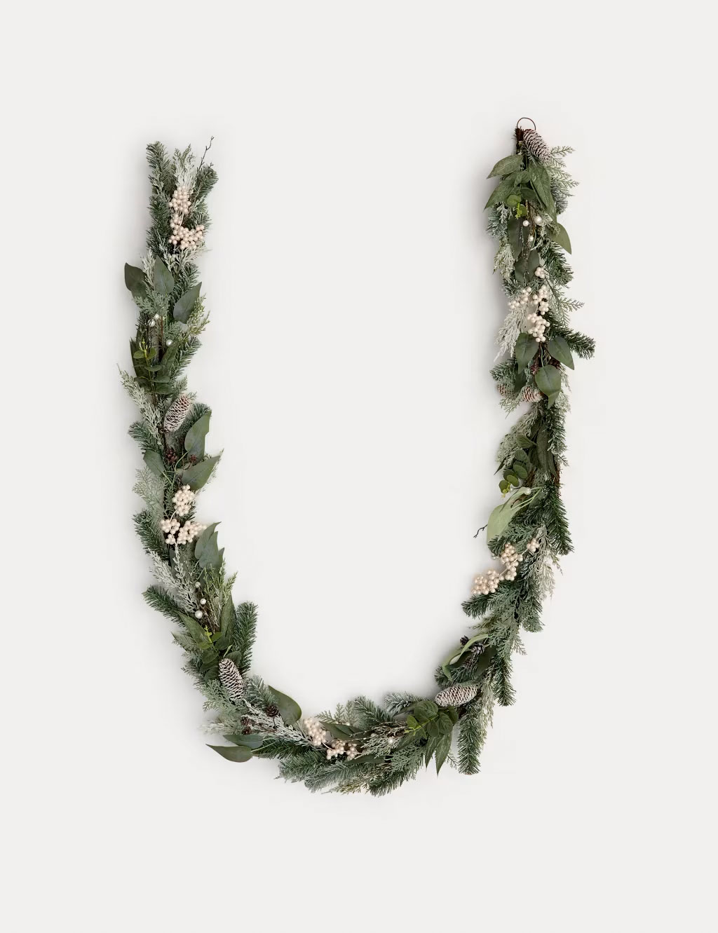 Frosted faux foliage garland