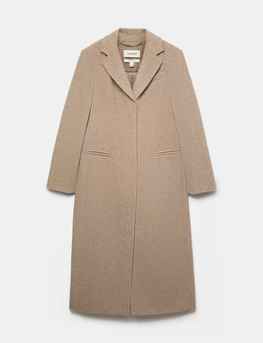 Wool With Silk Longline Boyfriend Coat