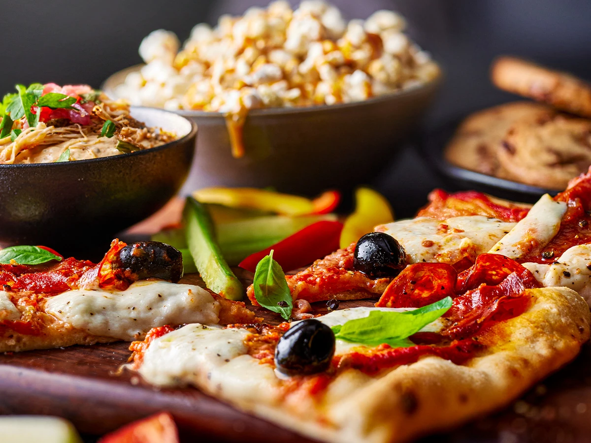 Pizza and snacks