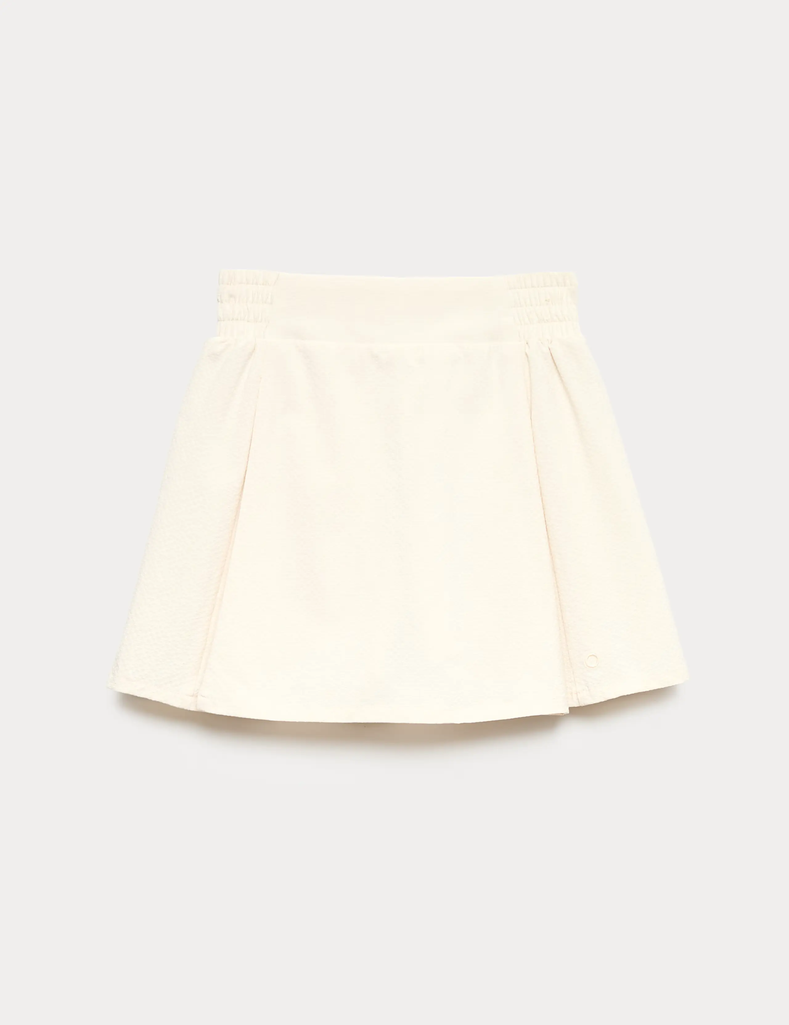 Seersucker Pleated High Waisted Skort