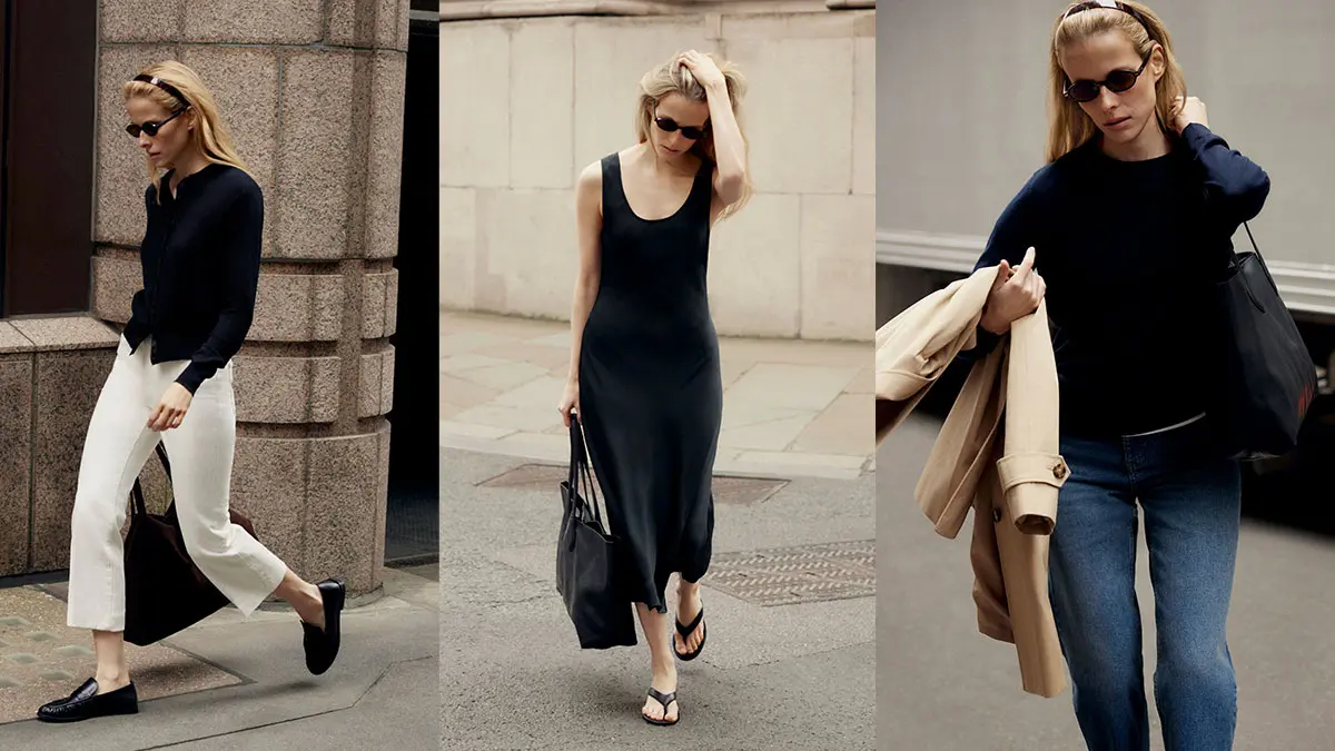 Collage of 90's style dressing