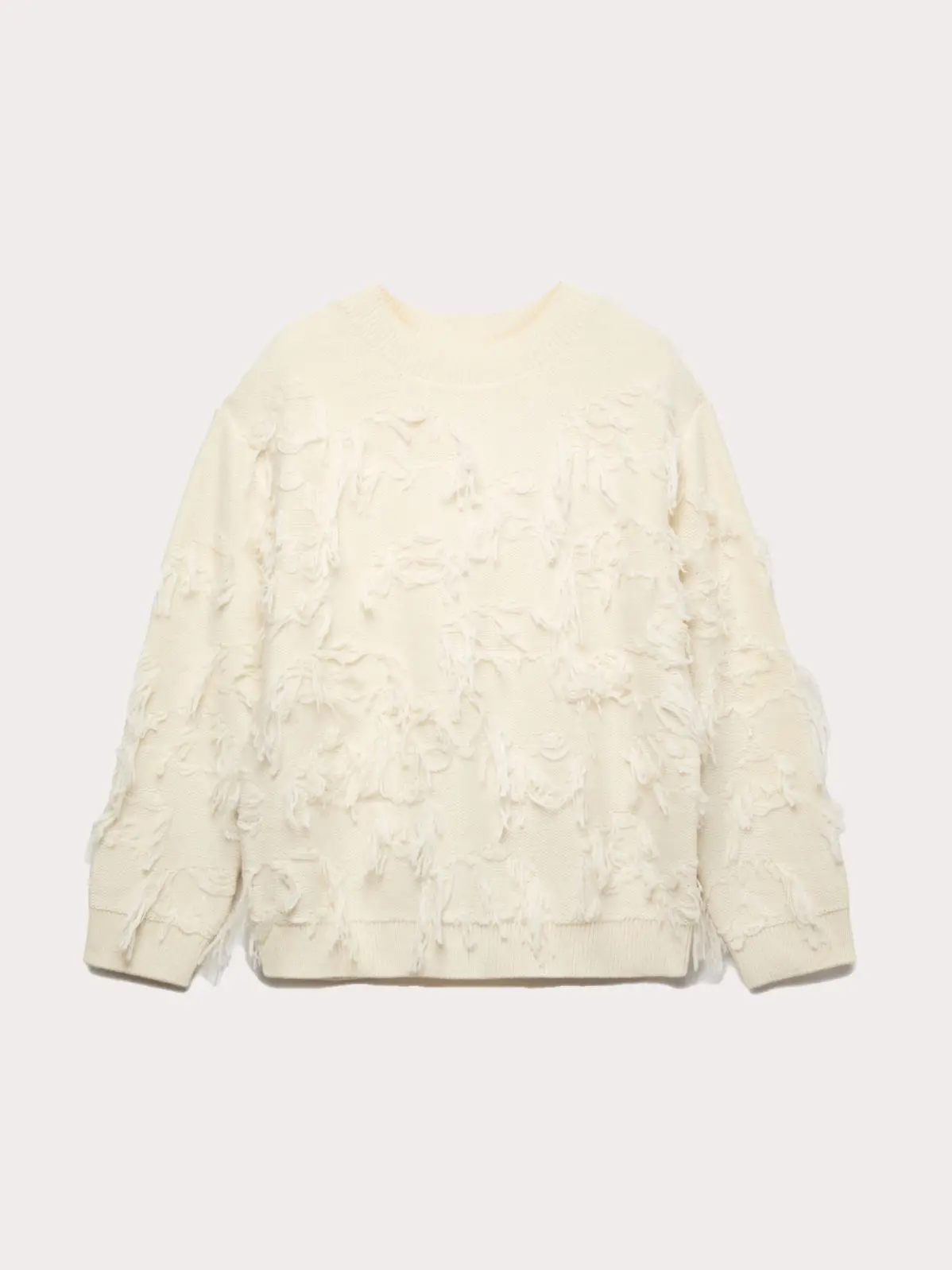 Fringe detail cream jumper 