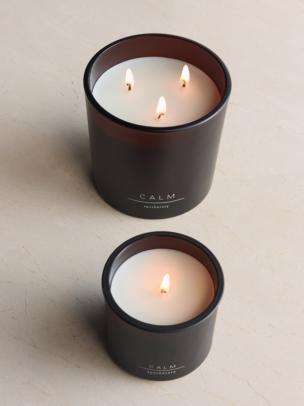 Two lit candles