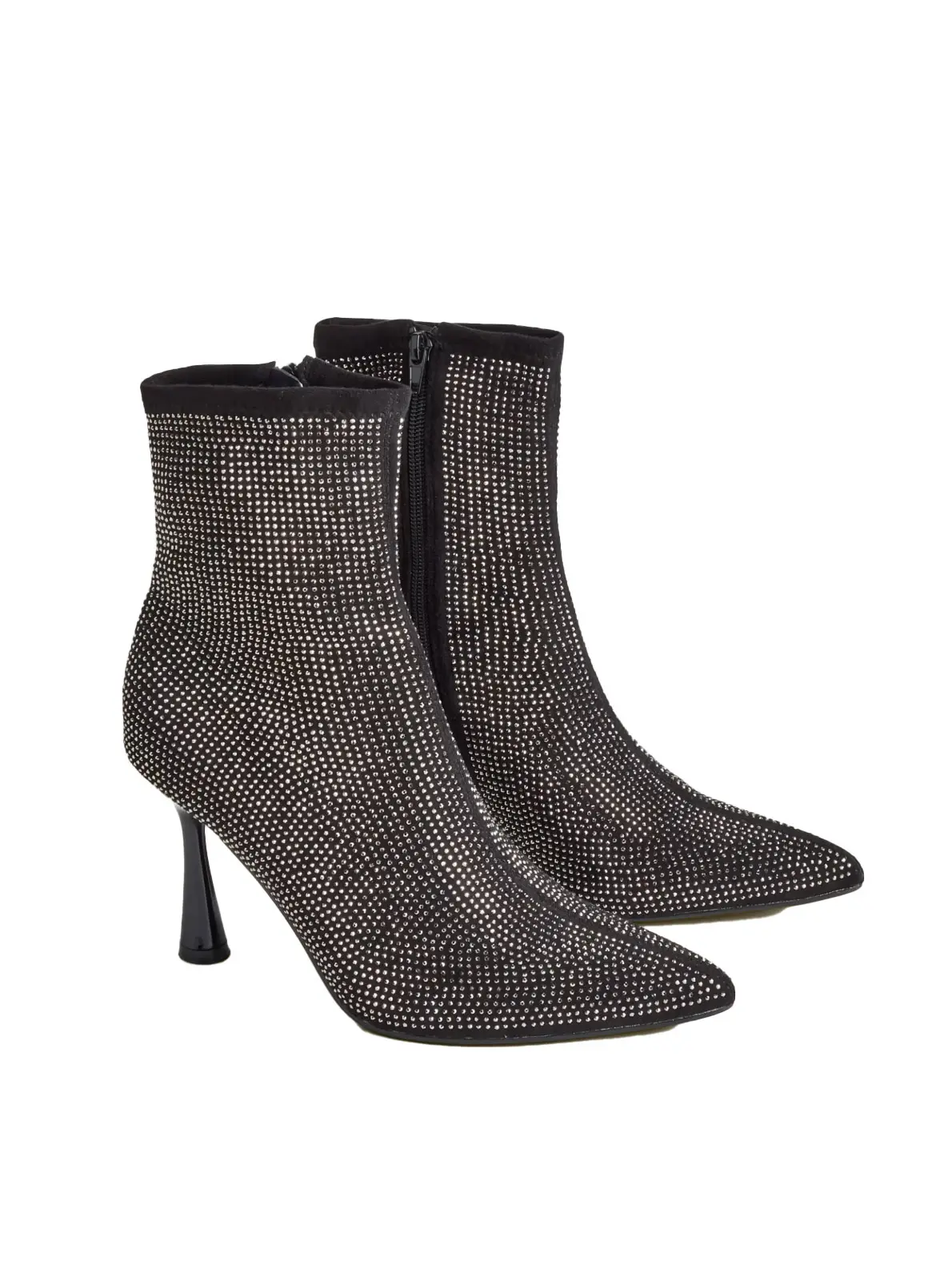 Pair of sparkly embellished heeled ankle boots