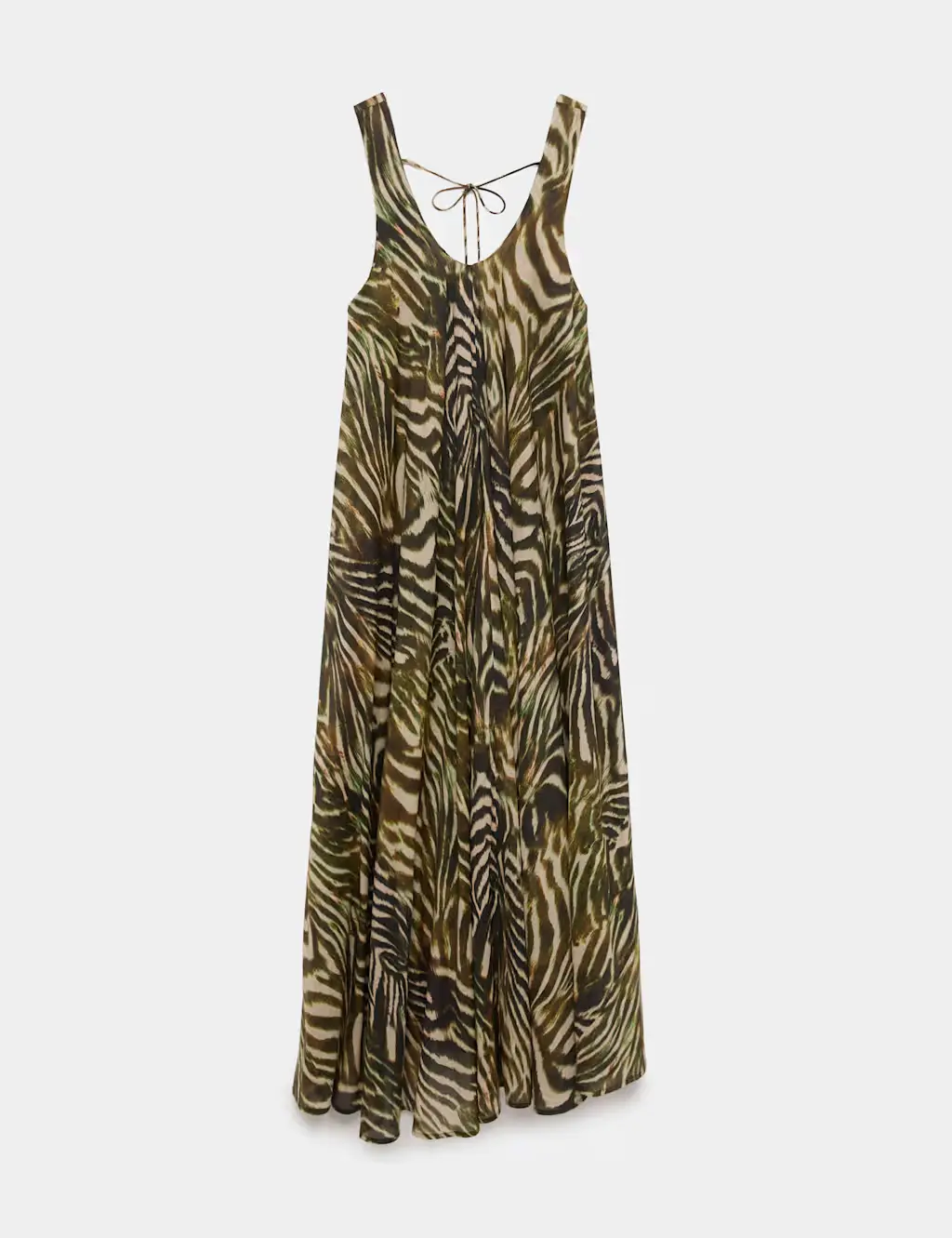 Pure Cotton Printed Scoop Neck Maxi Beach Dress