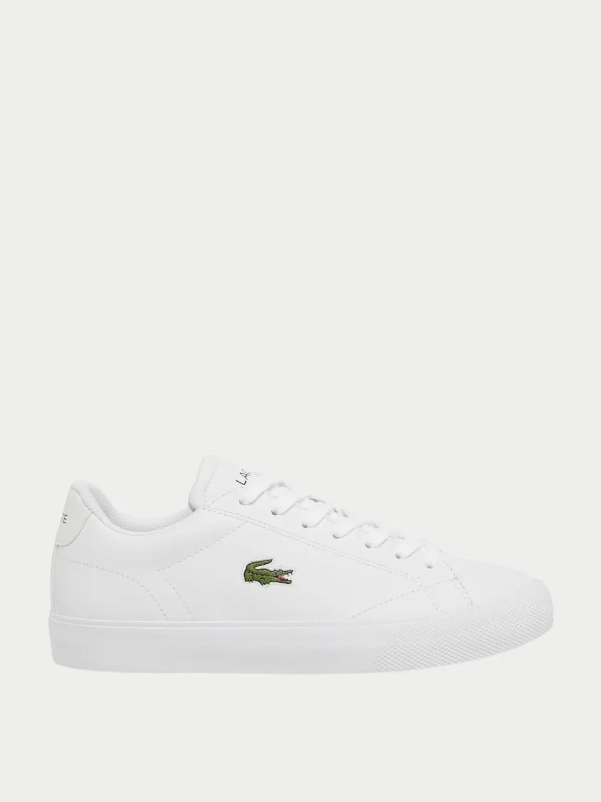 White lace-up trainer 