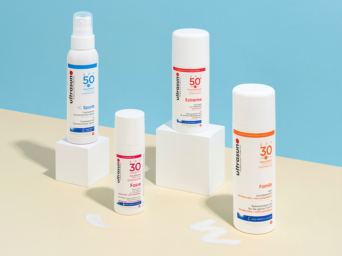 Selection of Sun cream products. Shop now