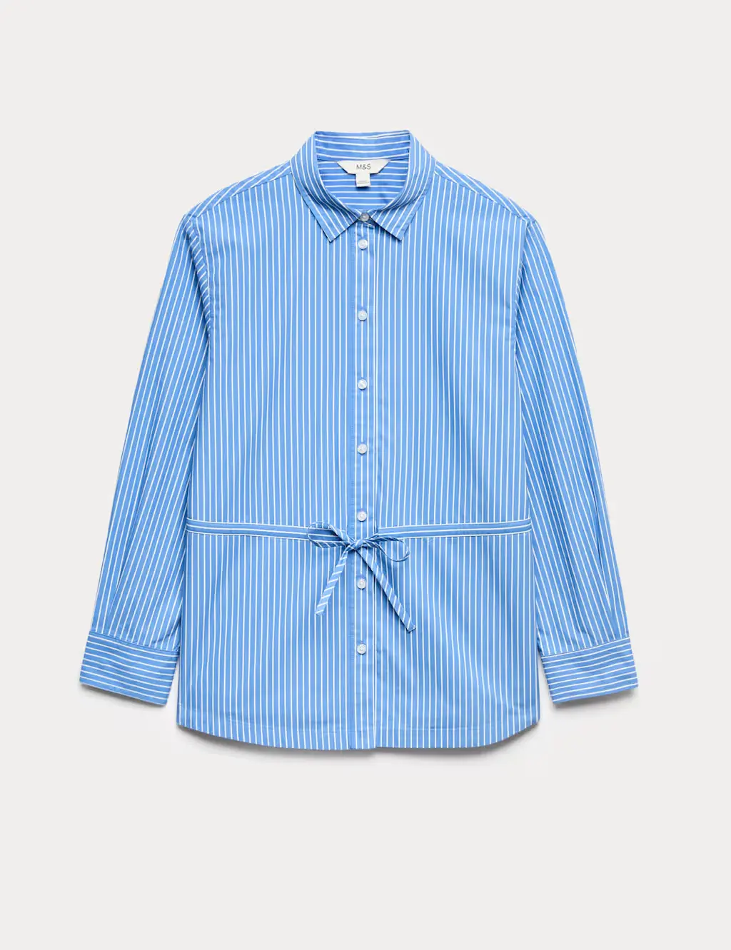 Drawstring blue shirt