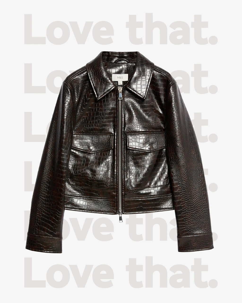 Women's brown mock-croc jacket