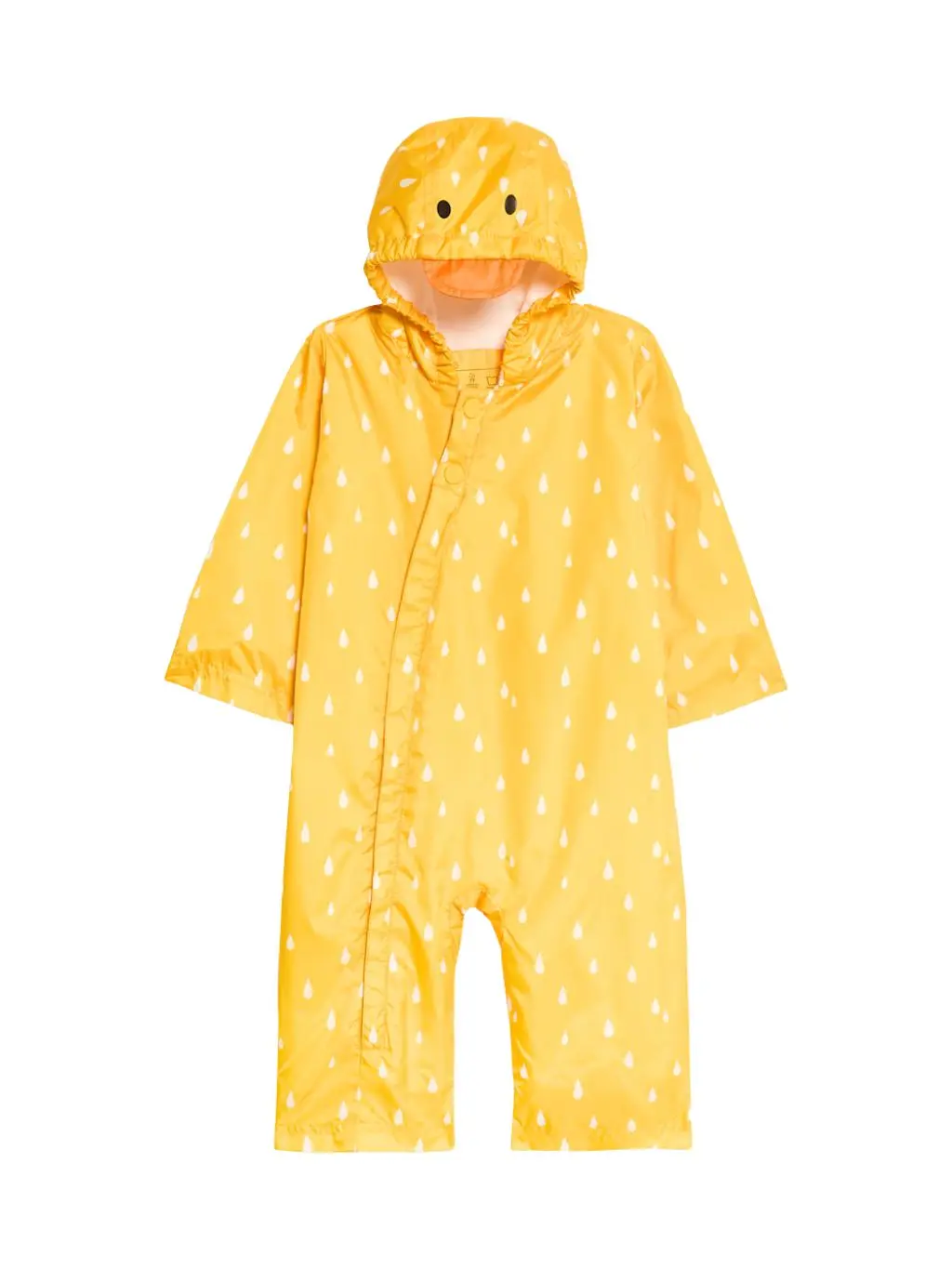 A cutout of a yellow duck puddlesuit