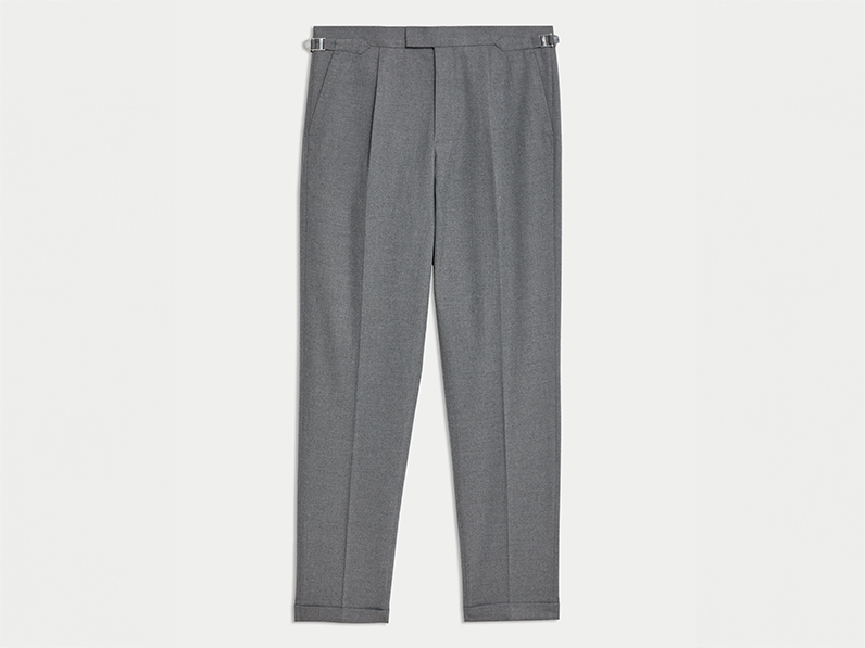 Men's grey tab-fastening cuffed trousers