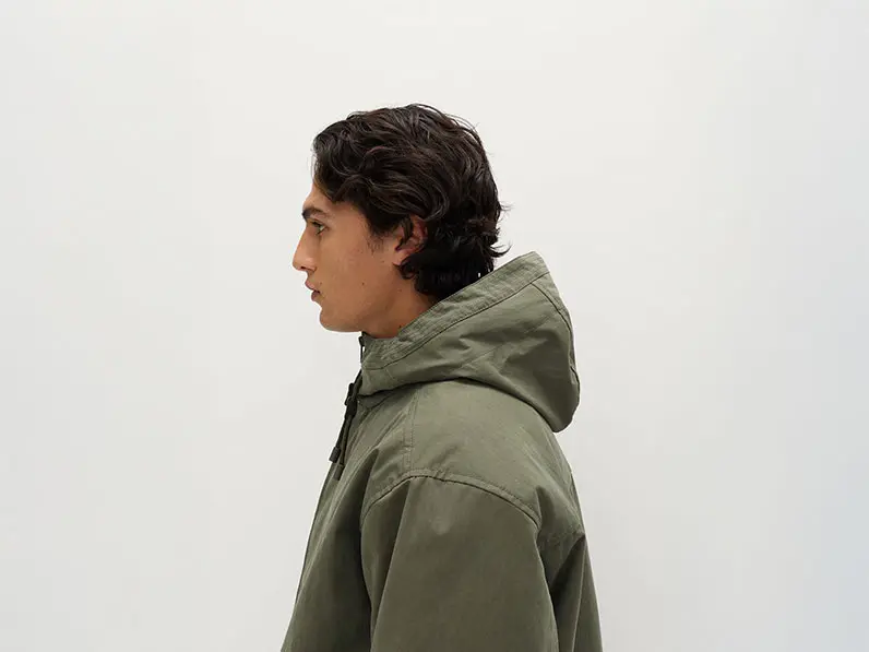 Man wearing green parka