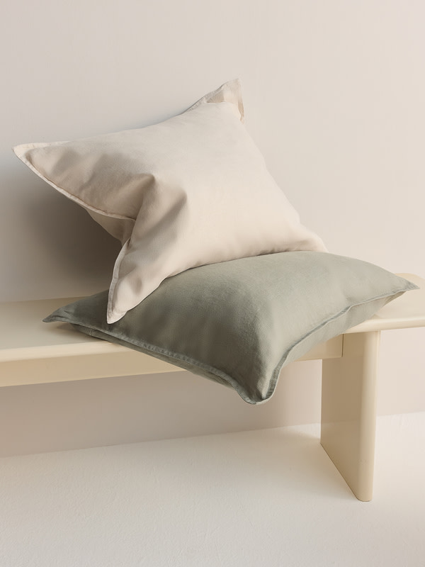 Cushions on shelf