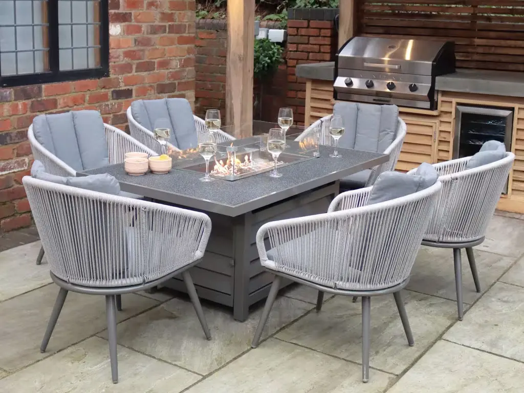 Set of grey garden table and chairs at M&S