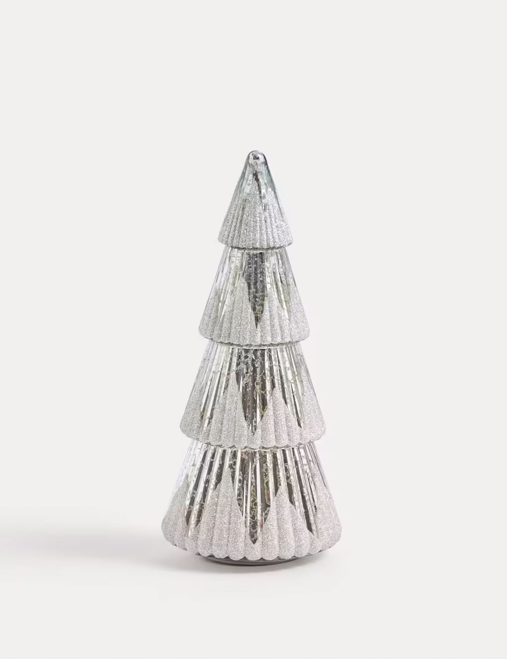 Silver light-up tree decoration