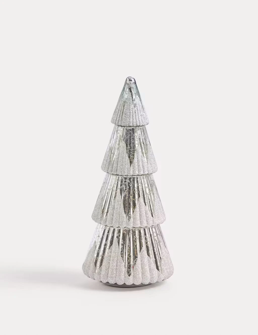 Silver light-up tree decoration