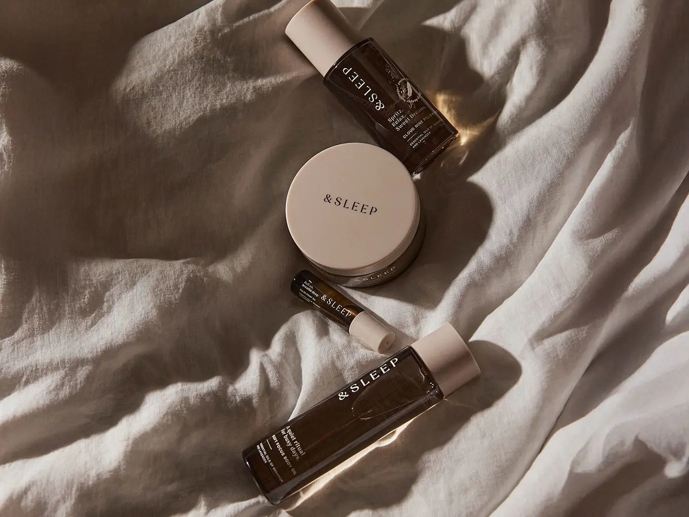 Selection of sleep products for beauty wellness