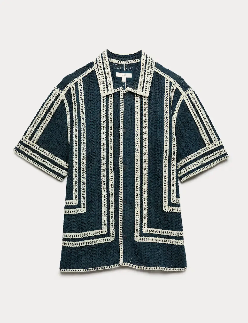 Relaxed Fit Knitted Short Sleeve Shirt