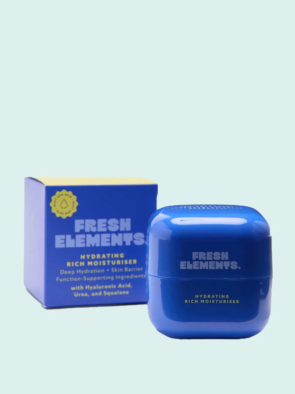 Moisturiser in blue packaging