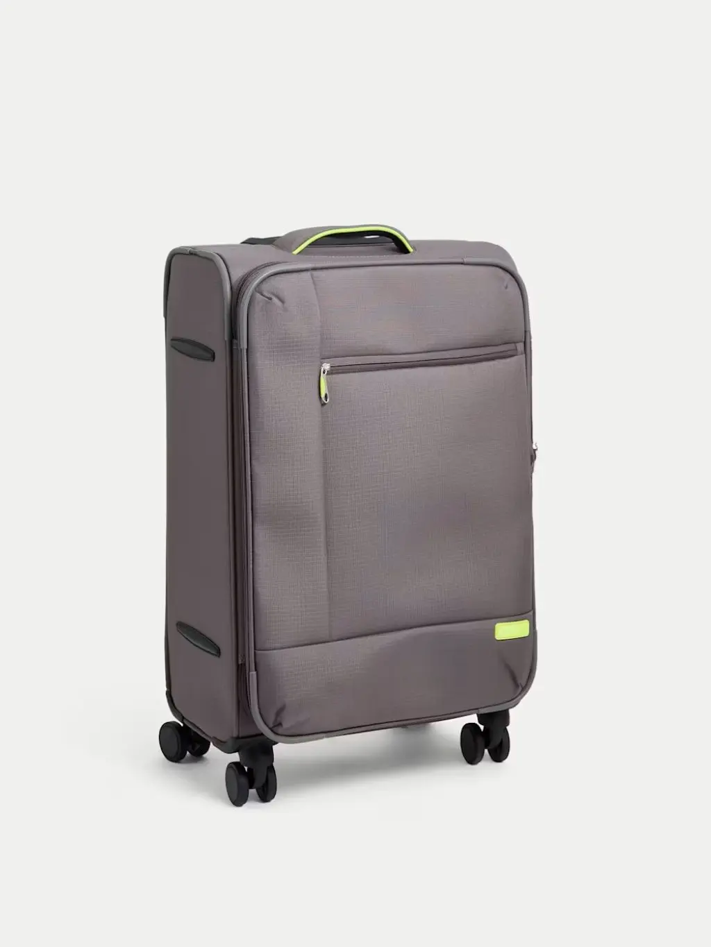 A soft shell grey suitcase by M&S