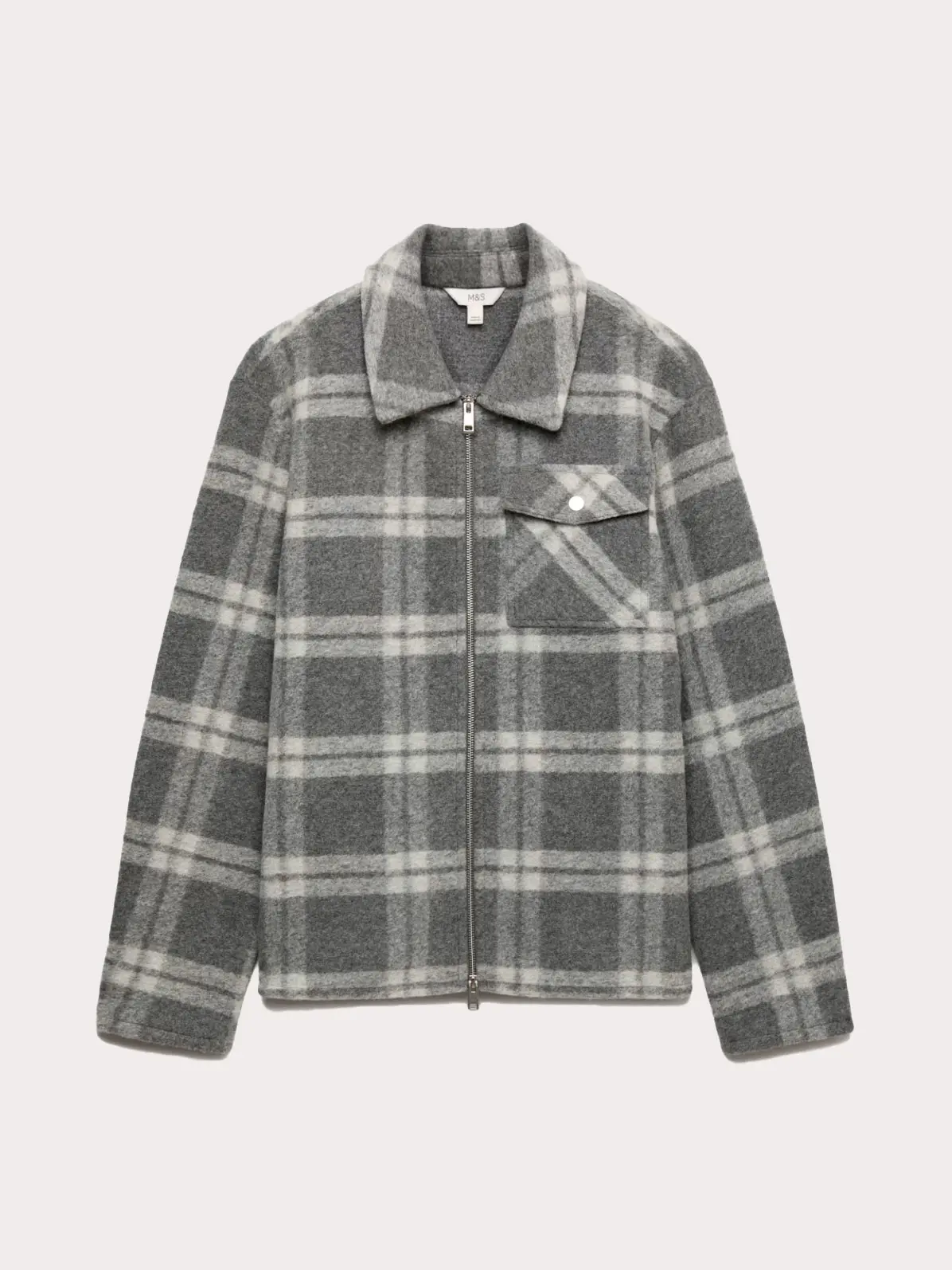 Checked grey zip-up jacket 