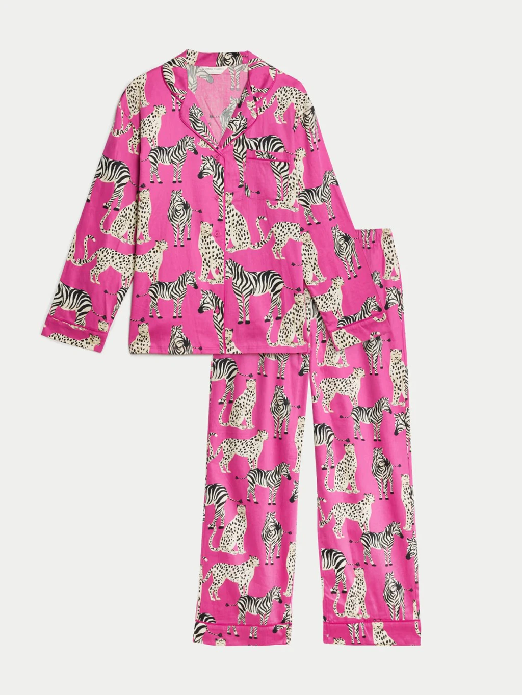 Pink cheetah-print pyjama set