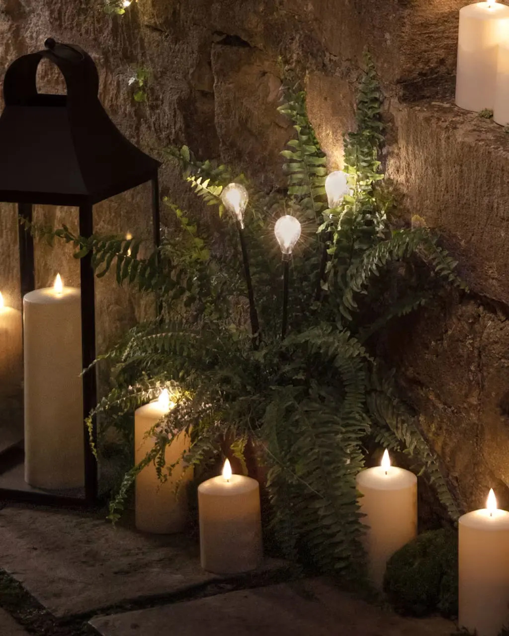 Garden with outdoor solar lights at M&S