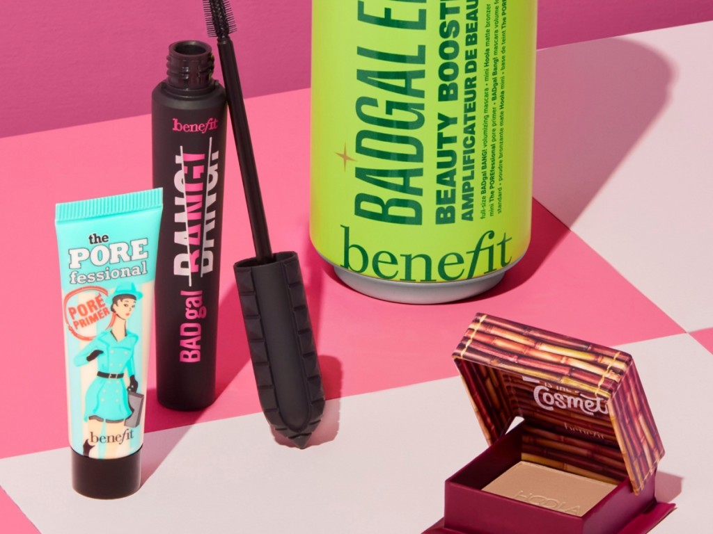 Selection of benefit products. Shop now