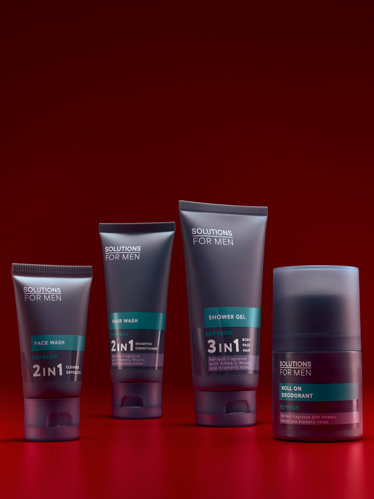 Four men's grooming products