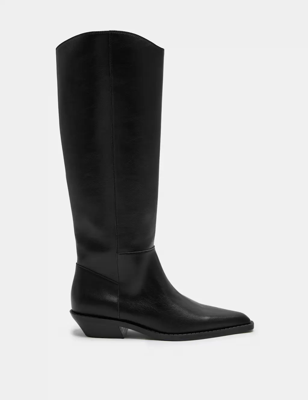 Cowboy Block Heel Knee High Boots
