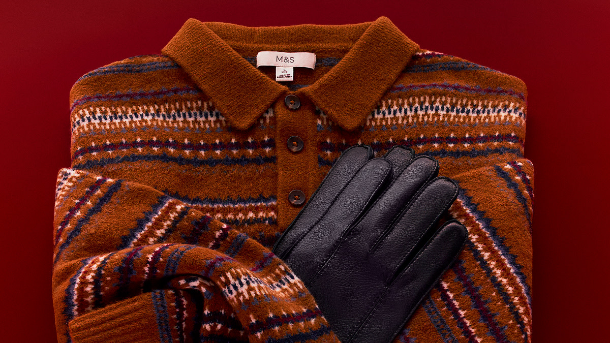 Jumper on red background
