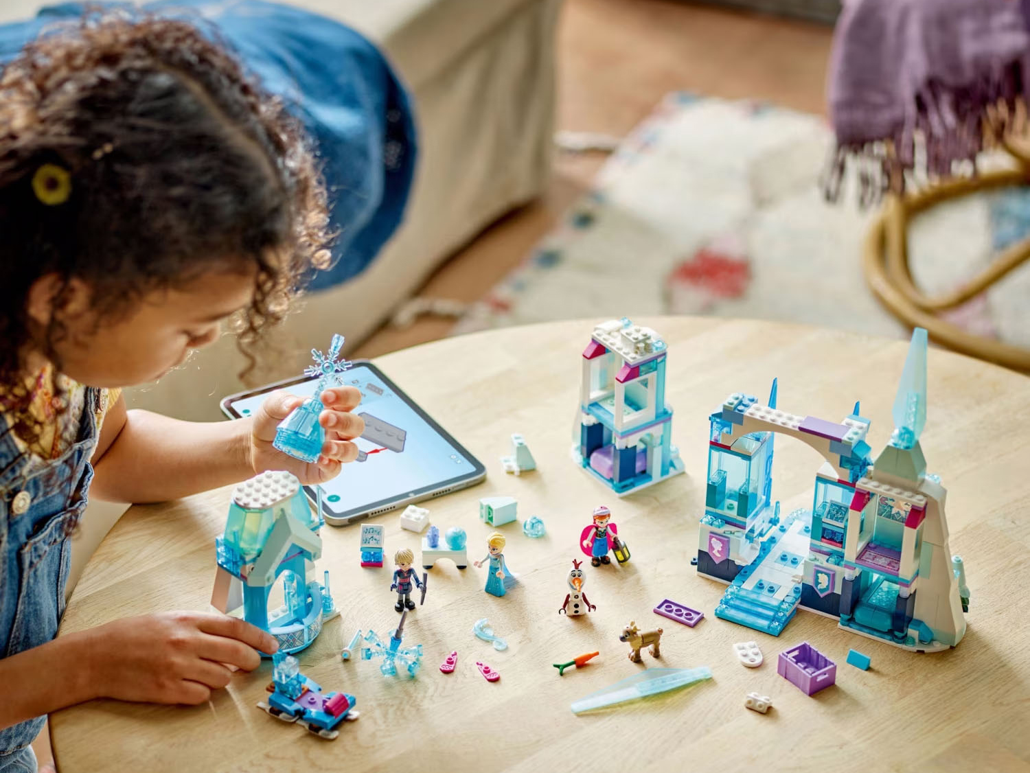 Child playing with Lego