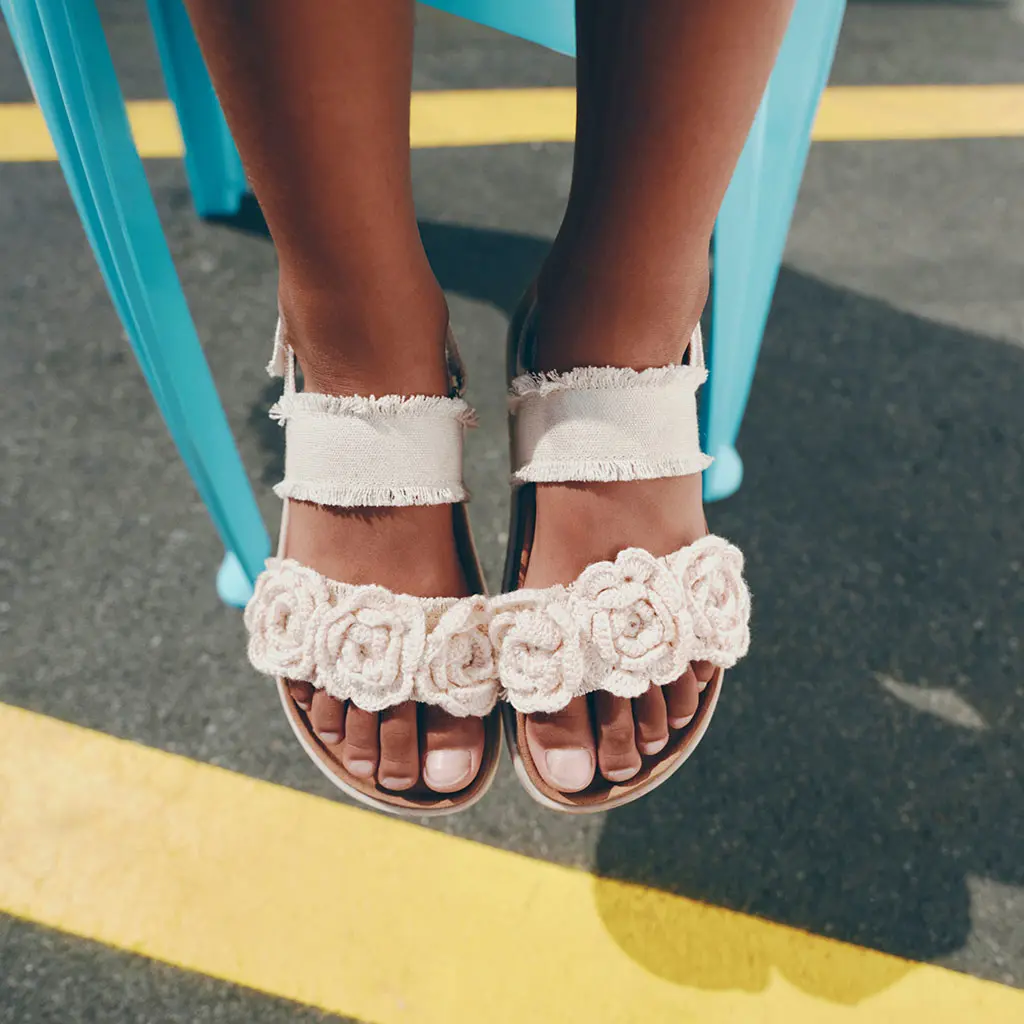 Floral-applique sandals