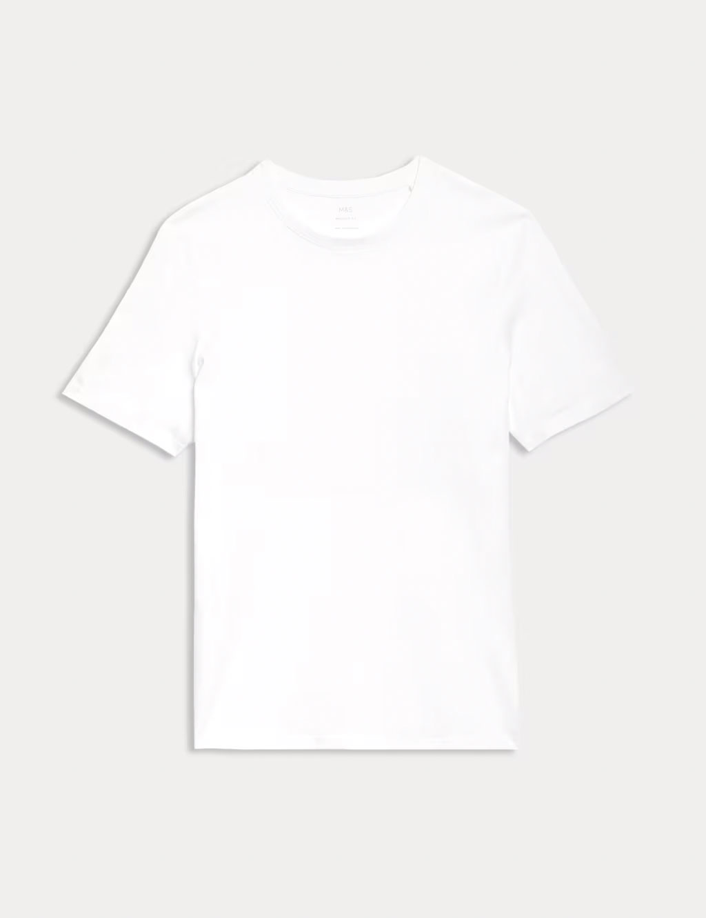 Men's white cotton crew-neck T-shirt