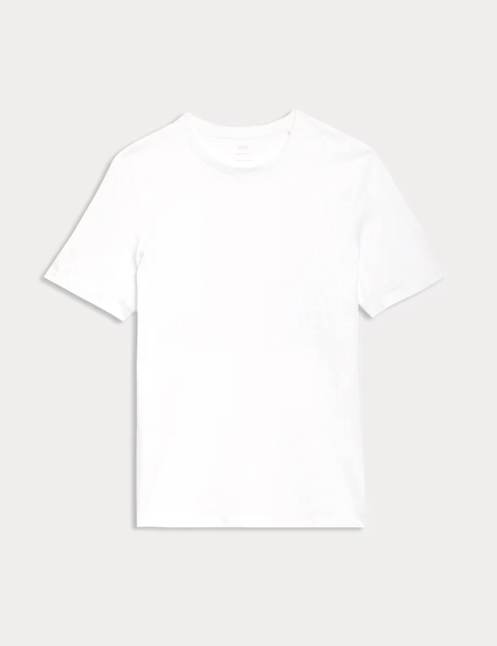 Men's white cotton crew-neck T-shirt