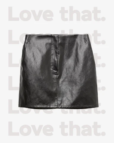 Black patent mini skirt