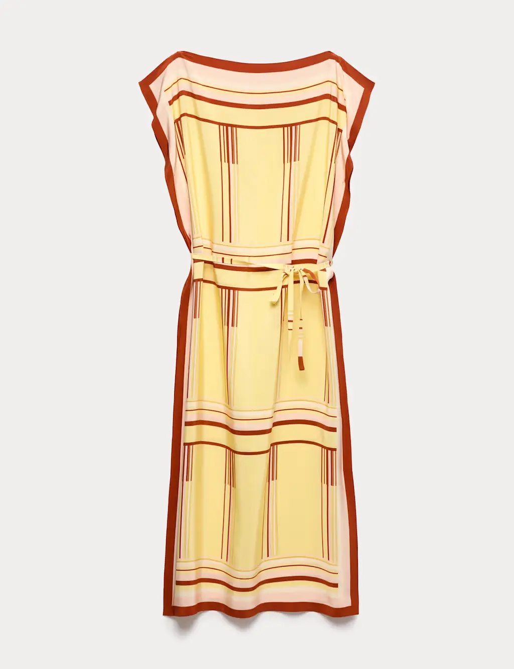 Yellow silk dress