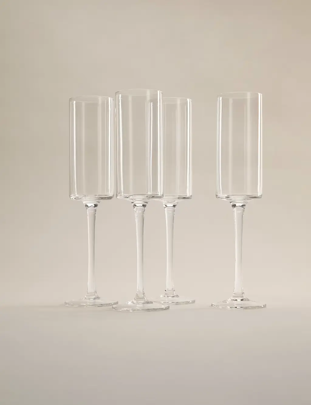 Set of 4 Straight Sided Champagne Flutes