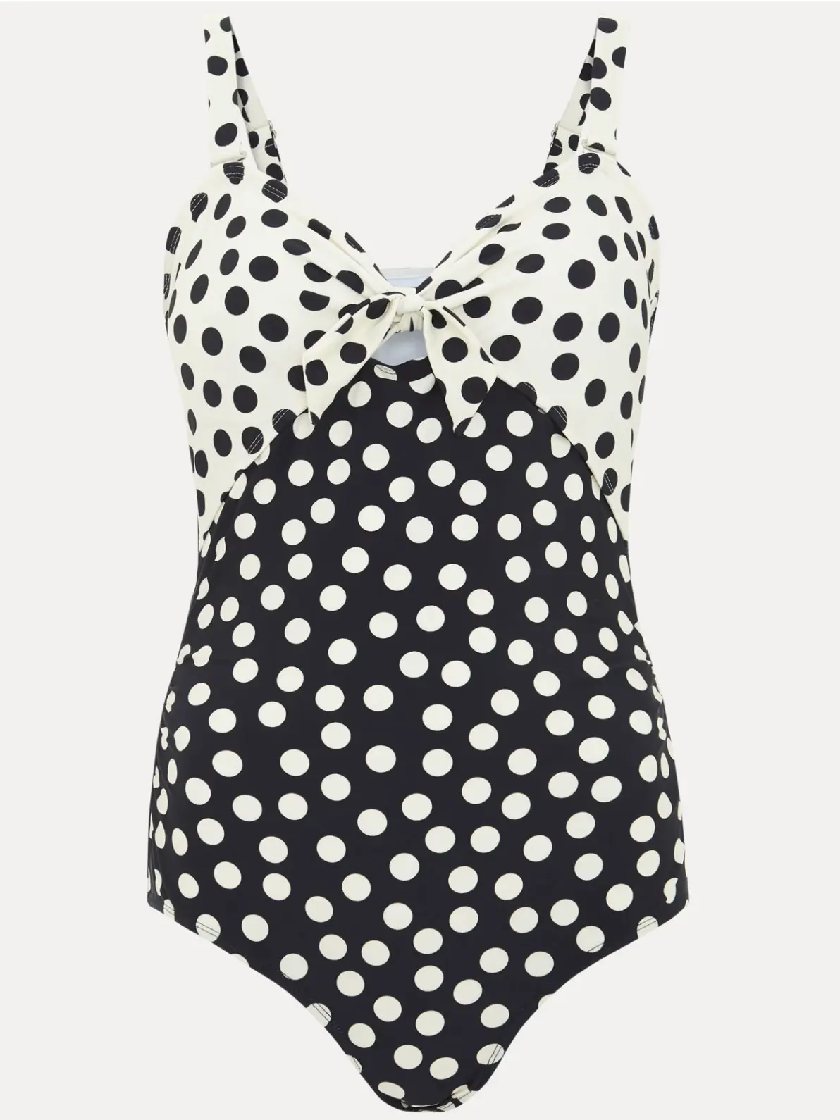 Black and white polka dot swimsuit