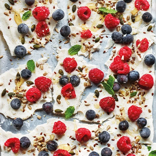 Frozen yogurt bark