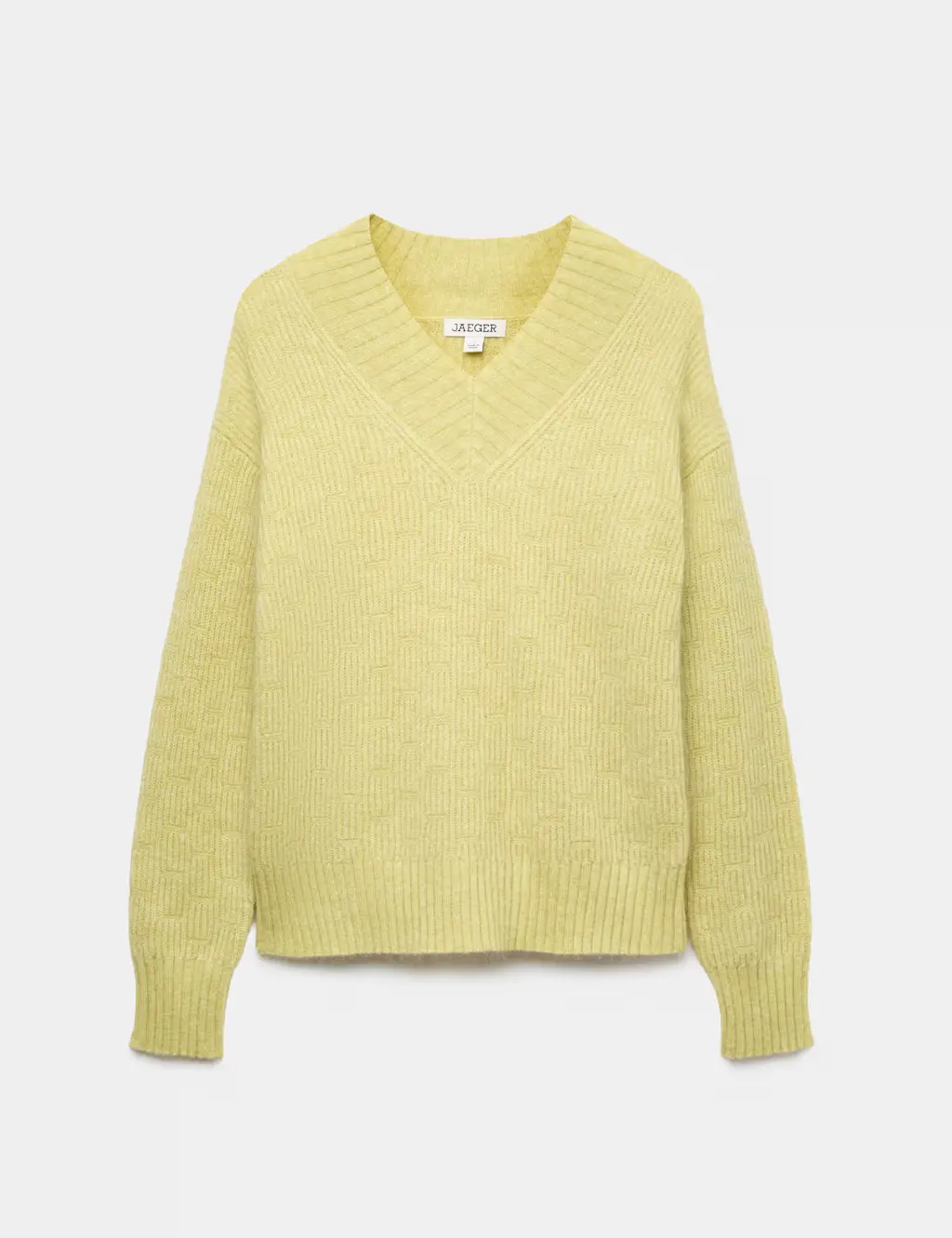 Mohair and Wool Blend V-Neck Textured Jumper