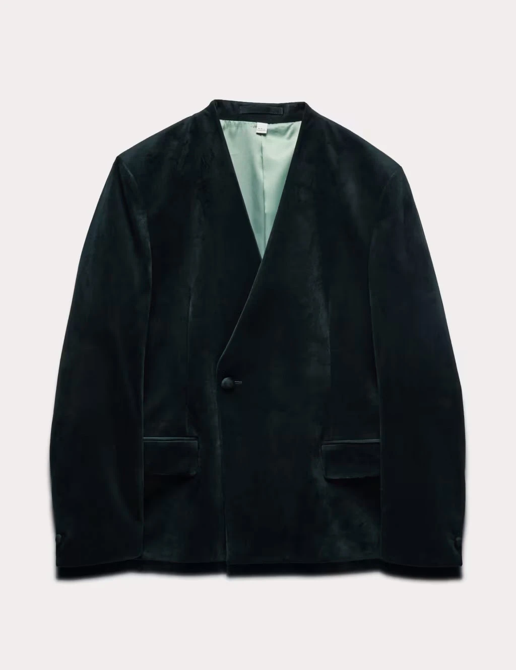 Green relaxed-fit velvet jacket