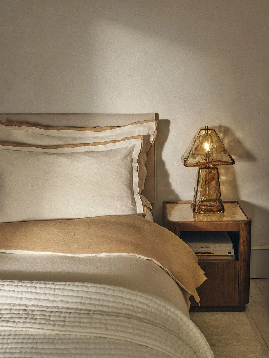 Bedroom with table lamp